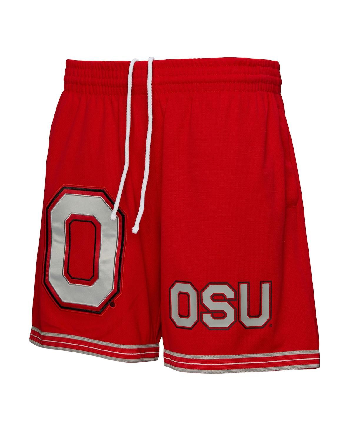 Mitchell & Ness Scarlet Ohio State Buckeyes Team Origins Mesh Shorts In Scarlet