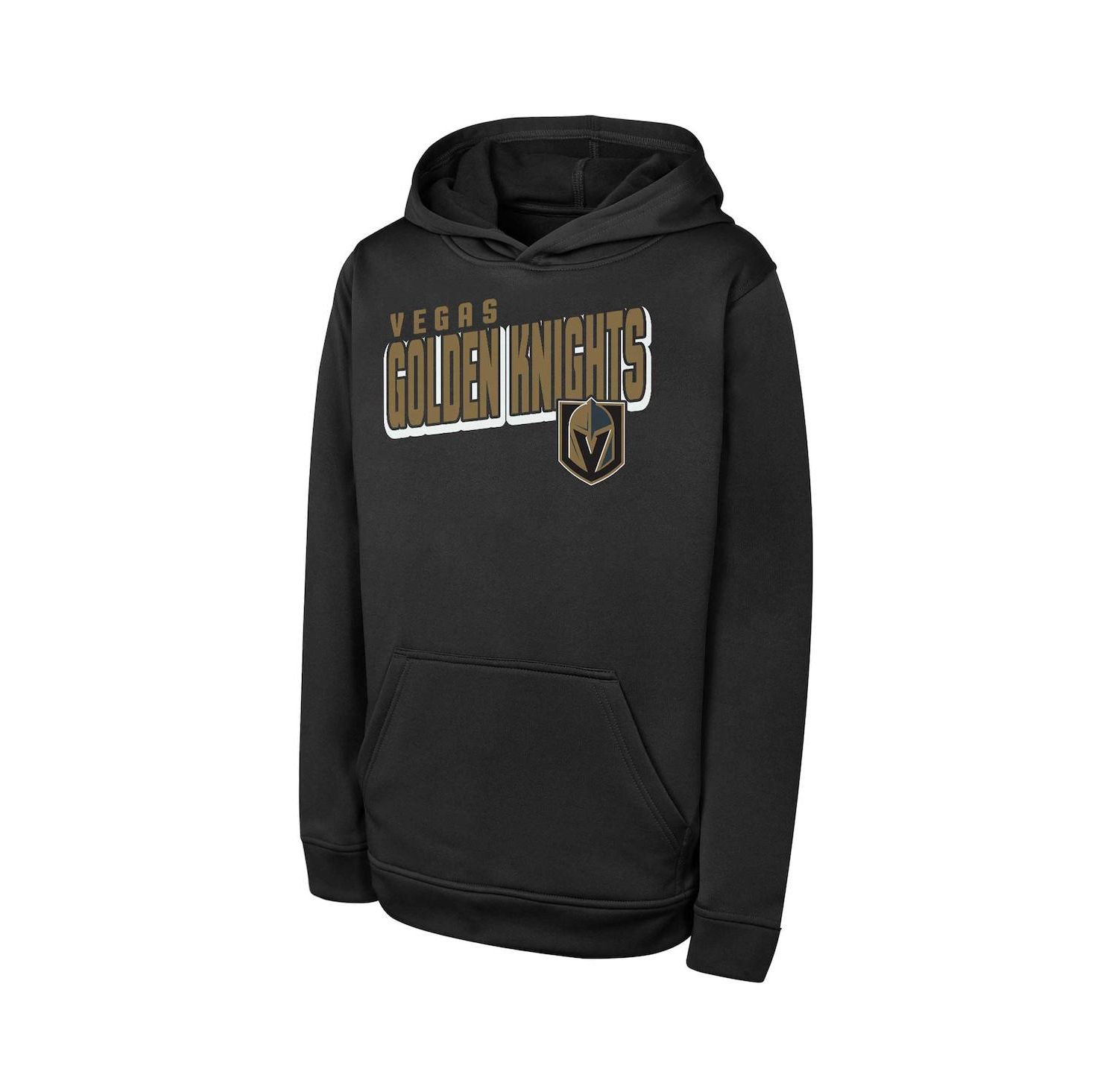Big Boys and Girls Black Vegas Golden Knights Cyber Punk Performance Hoodie