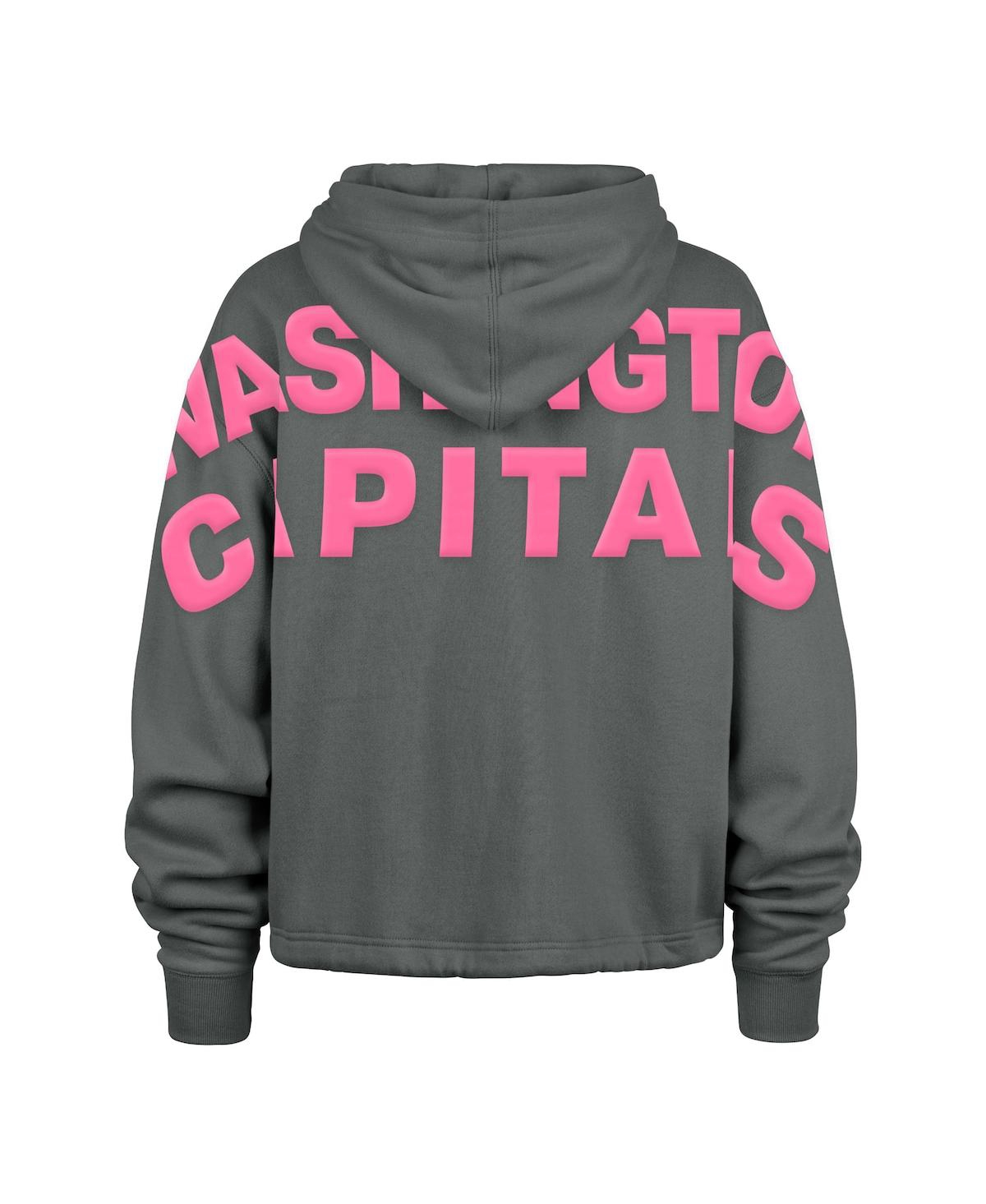 Shop 47 Brand Women's Gray Washington Capitals Bright Side Venice Cropped Pullover Hoodie