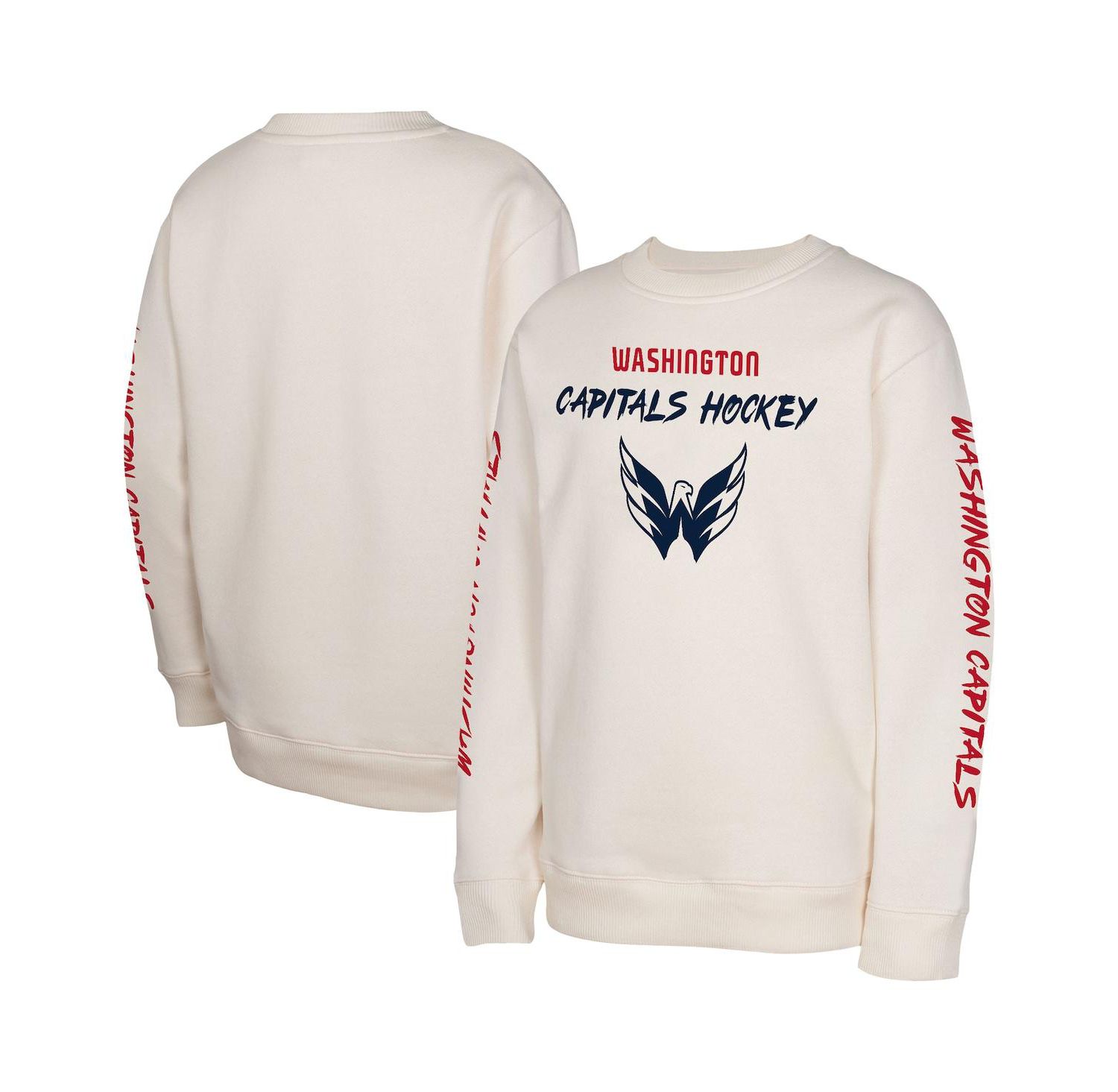Big Boys and Girls Cream Washington Capitals Star Power Pullover Sweatshirt