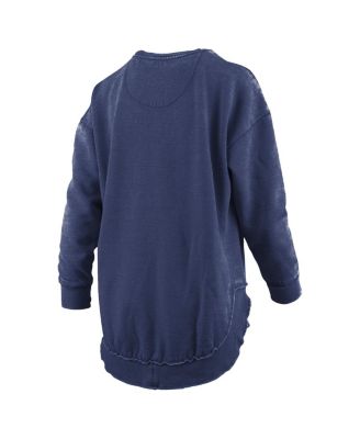 Women's Navy Penn State Nittany Lions Melange Poncho Vintage Fleece Long Sleeve Pullover Sweatshirt
