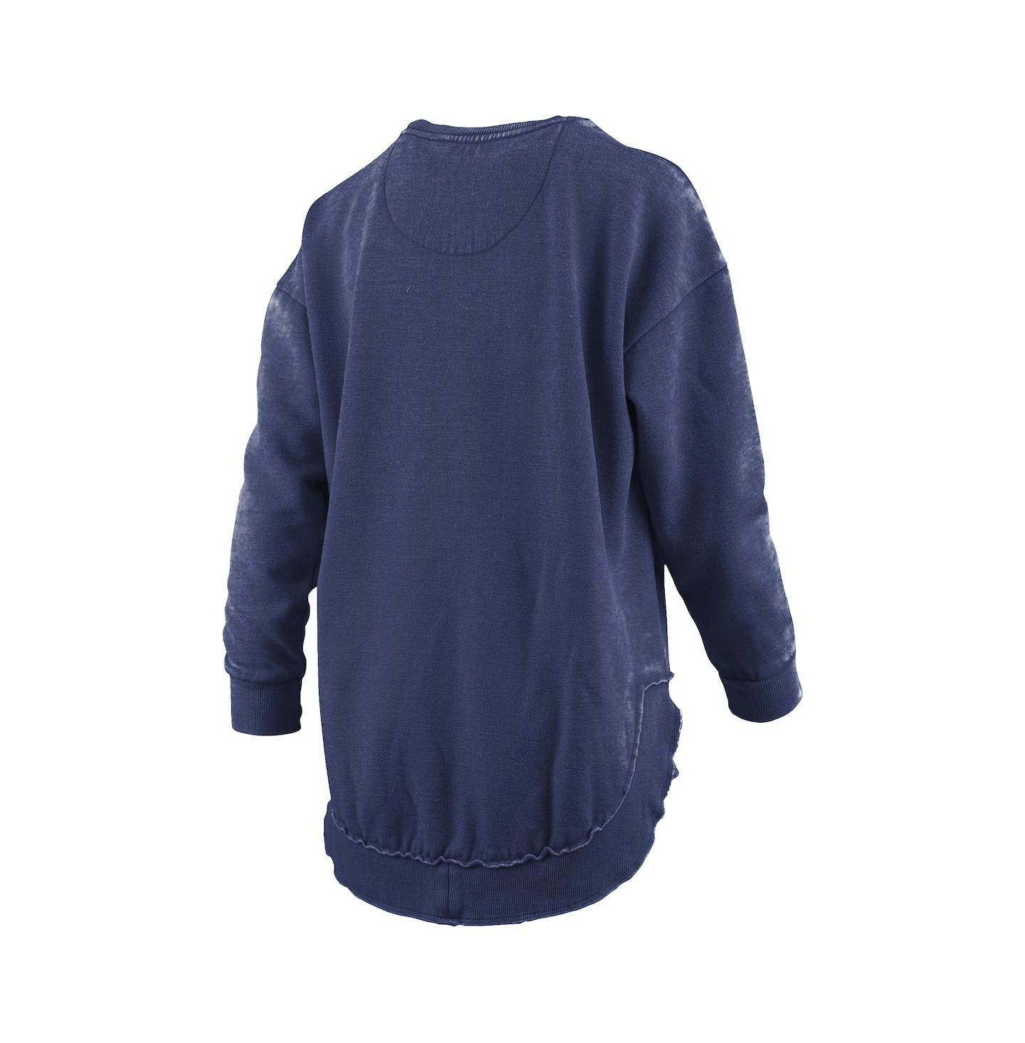 Женский свитшот Pressbox Navy Penn State Nittany Lions Melange Poncho Vintage Fleece Long Sleeve Pullover — фото 3