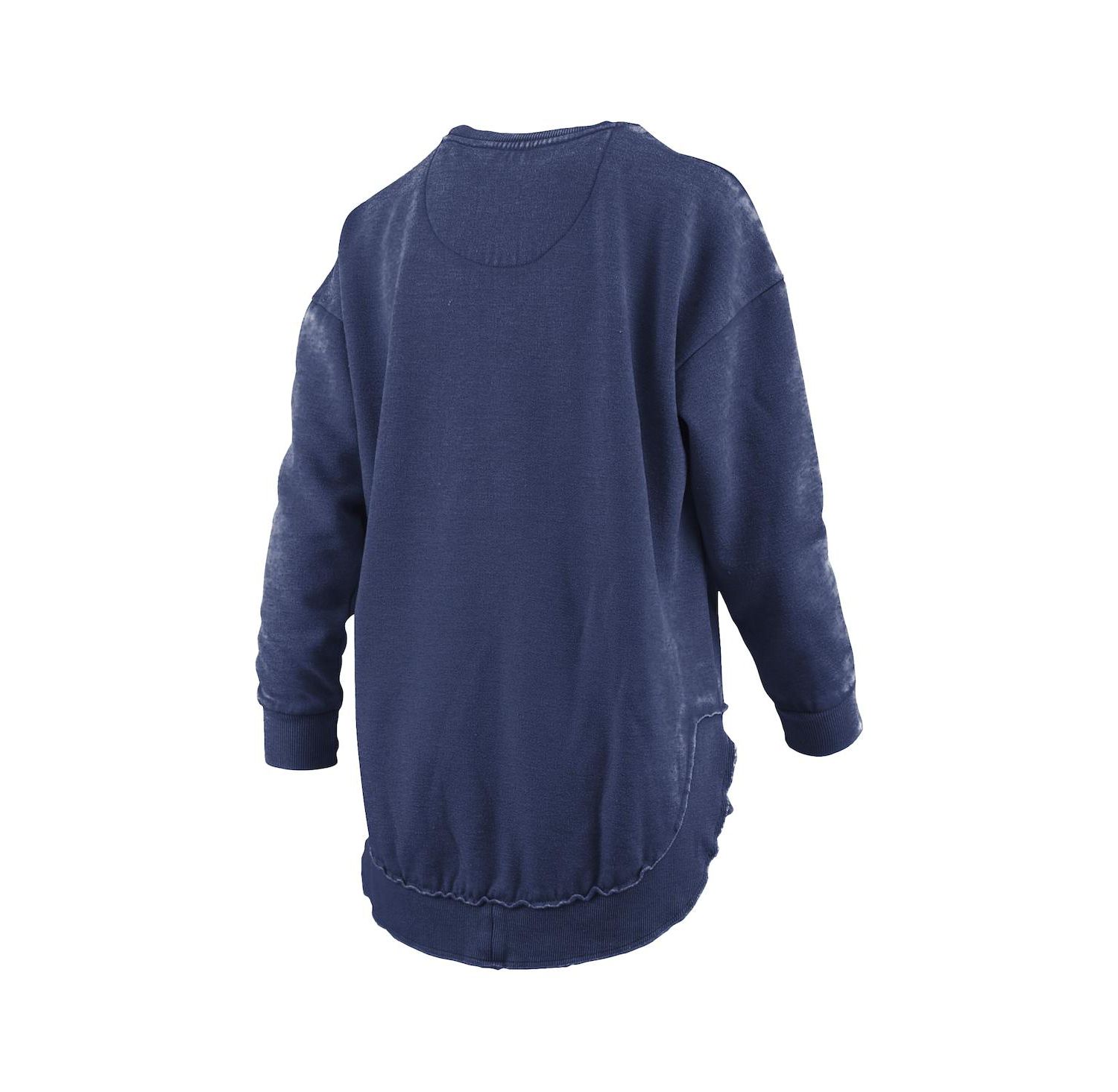 Women's Navy Penn State Nittany Lions Melange Poncho Vintage Fleece Long Sleeve Pullover Sweatshirt