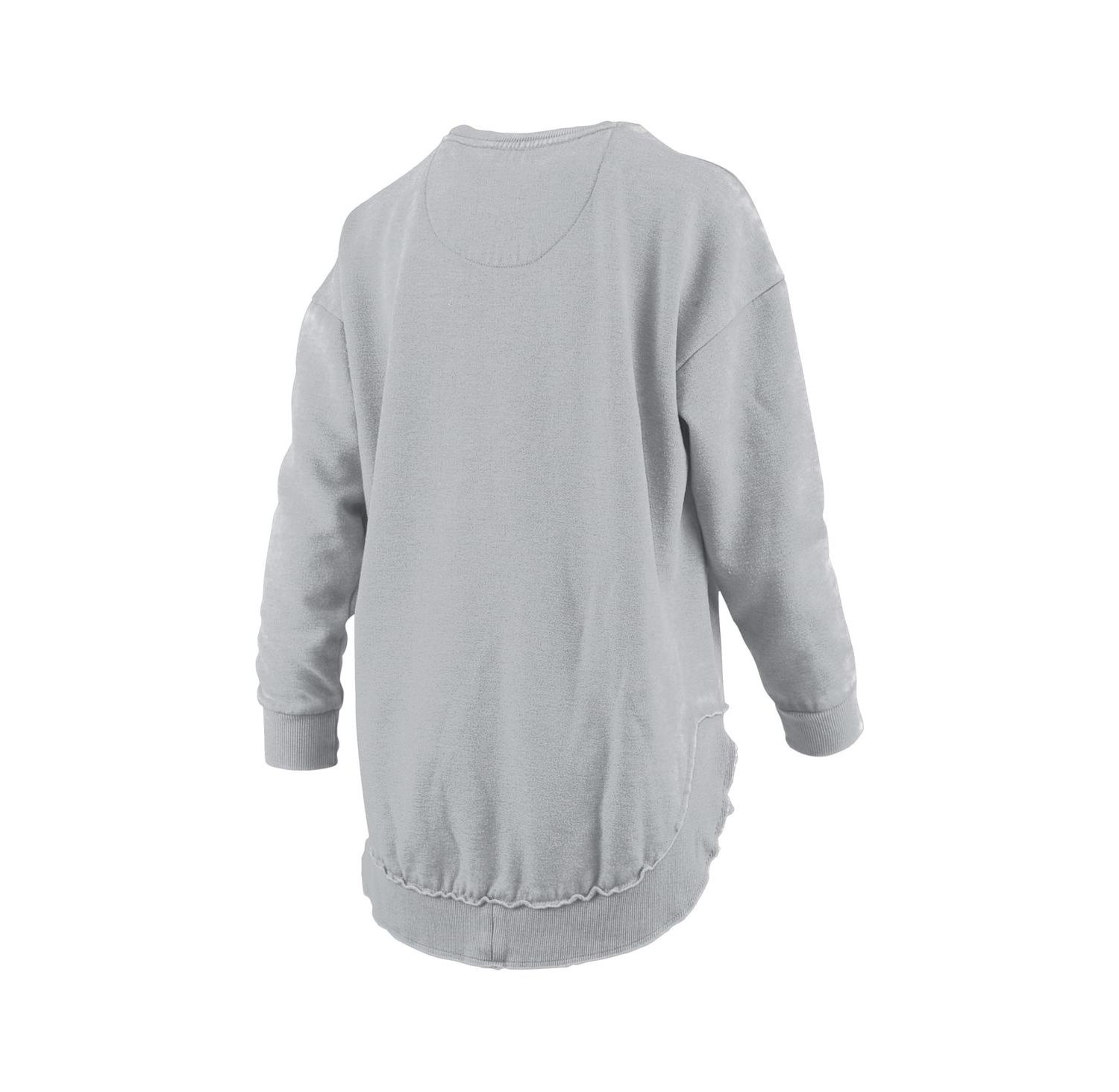 Women's Gray Alabama Crimson Tide Melange Poncho Vintage Fleece Long Sleeve Pullover Sweatshirt