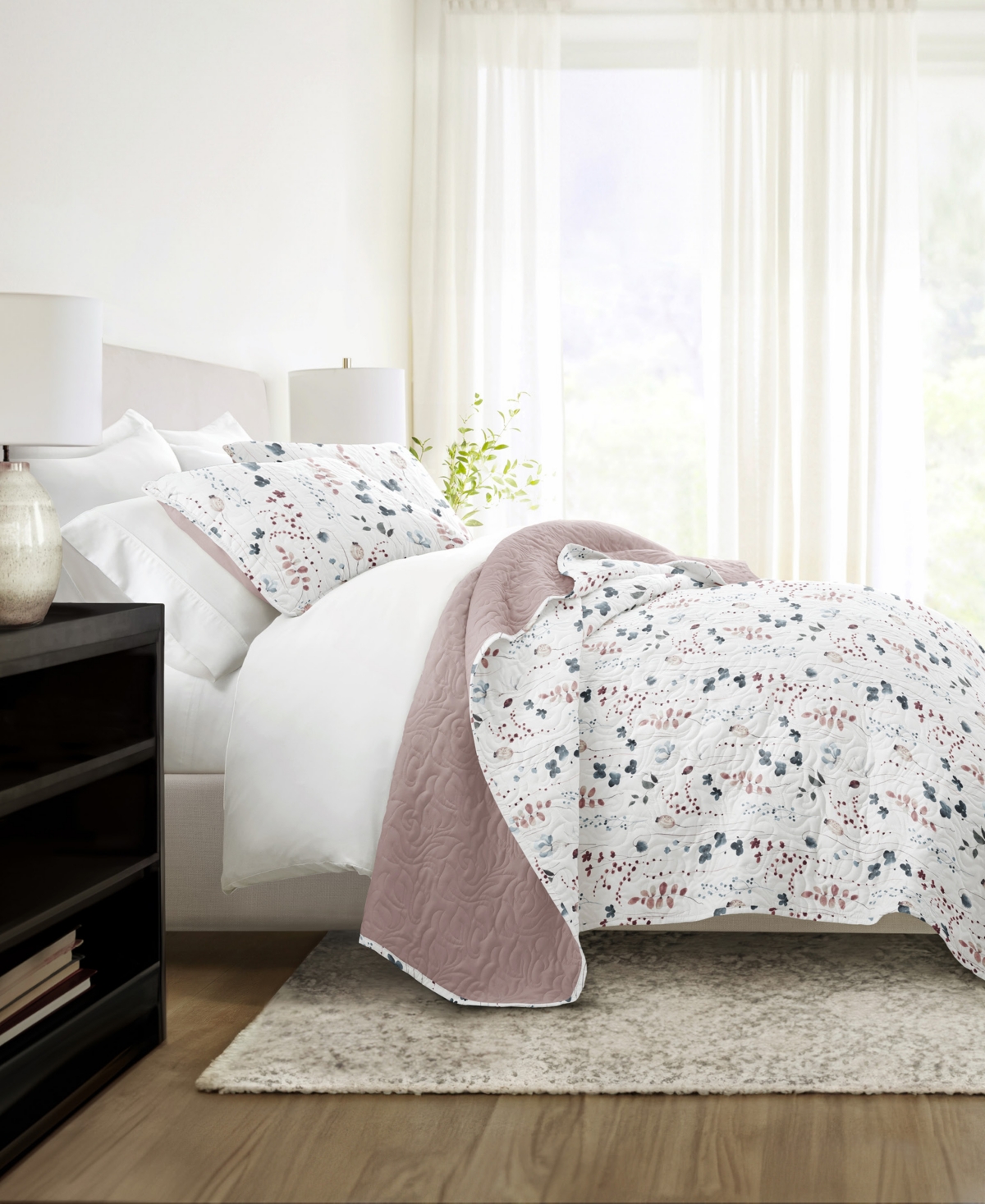 Ienjoy Home Poppy Bloom Reversible 2-pc. Quilt Set, Twin/twin Xl