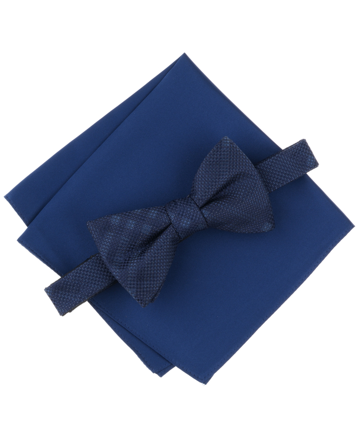 Alfani Men's Melville Plaid Bow Tie & Solid Pocket Square Set, Exclusively At Macy's