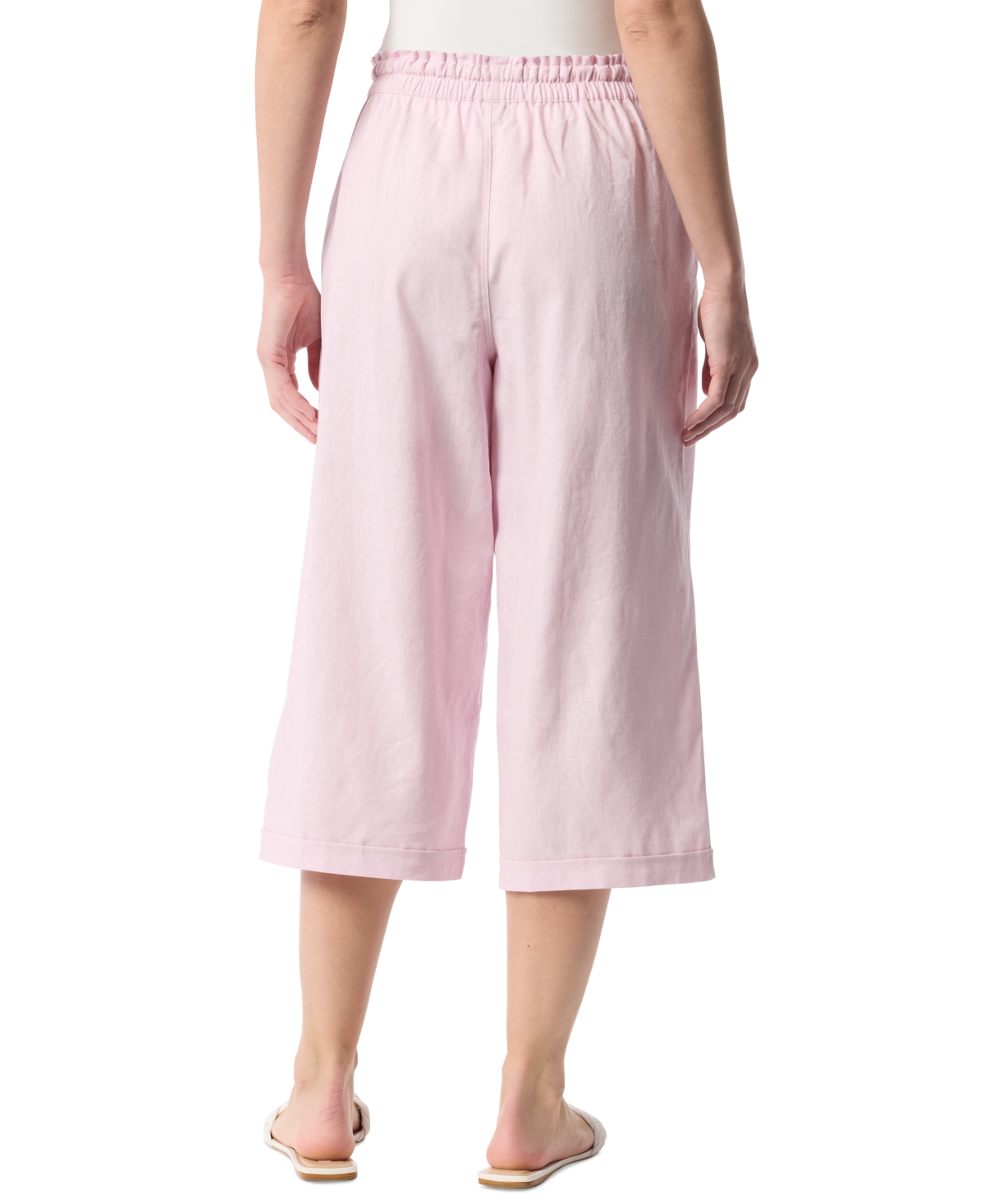 Gloria Vanderbilt Rainey Pull-on Wide-leg Cropped Pants In Soft Peony