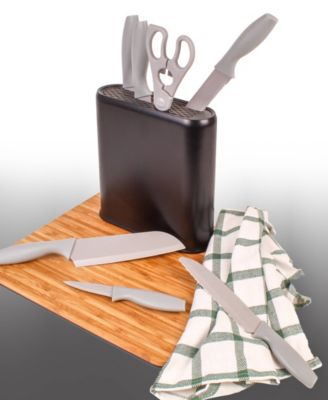 Leo 8-Piece Kitchen Knife Set with Universal Knife Block