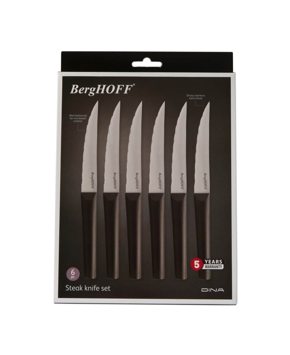 Berghoff Dina Matrix 6-piece Steak Knife Set In Black