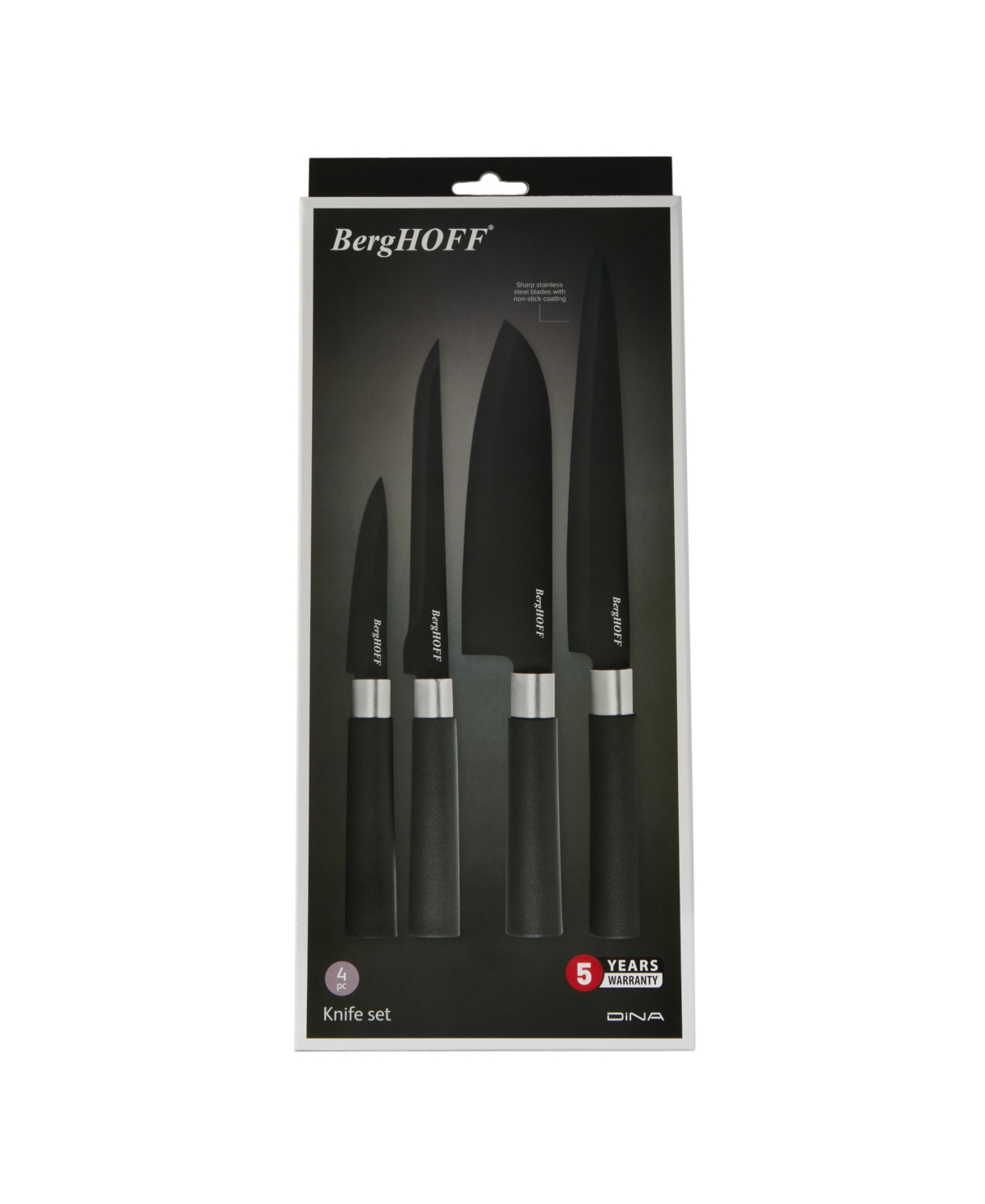 Berghoff Dina Prime 4-piece Knife Set In Black
