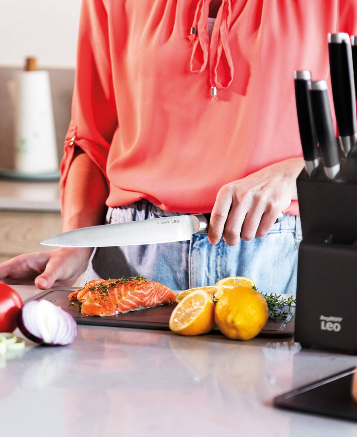 Berghoff Leo Graphite 6-piece Knife Block Set In Black