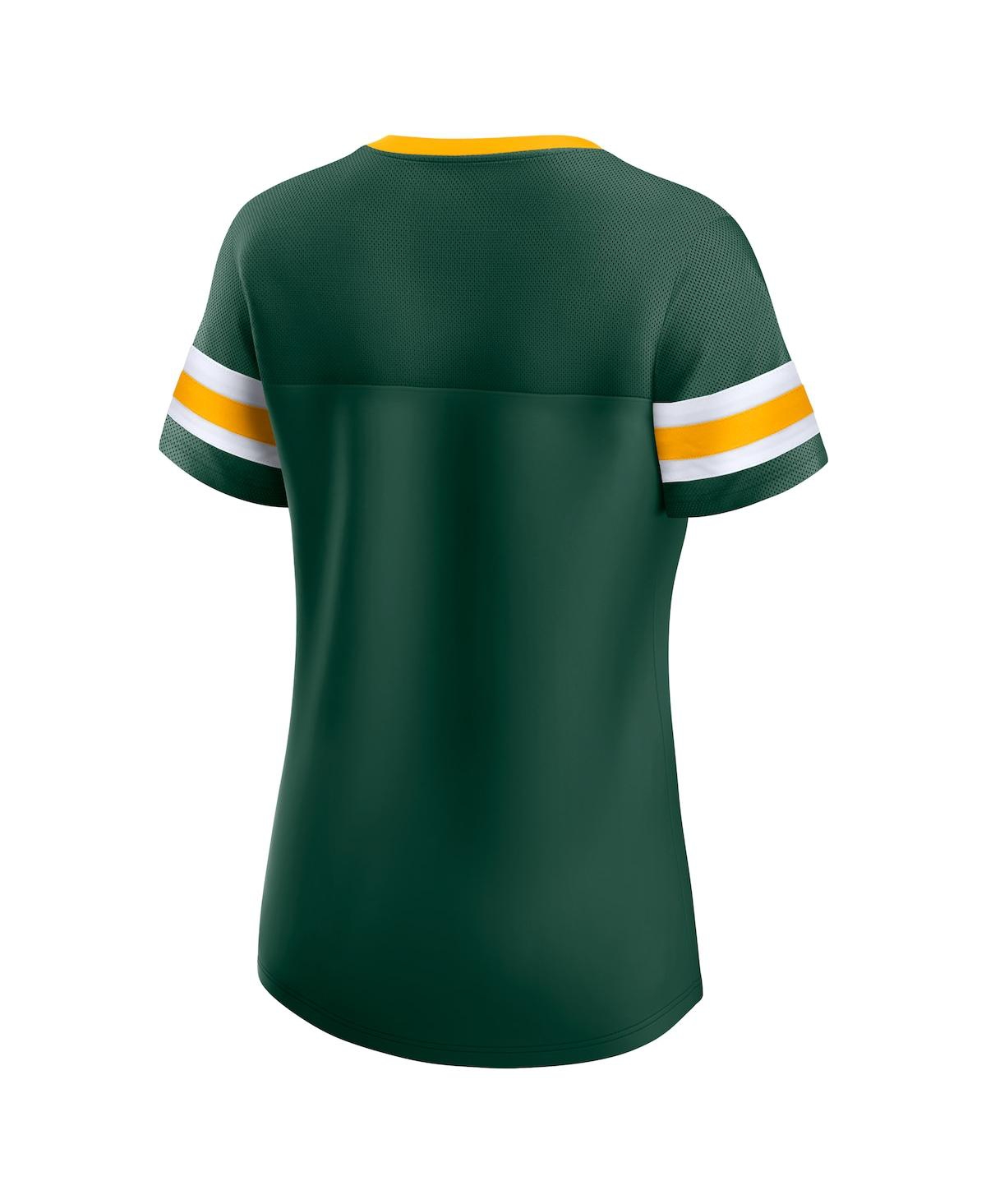 Fanatics Women's Green Green Bay Packers Bling Athena Jersey Style Lace-up T-shirt In Green