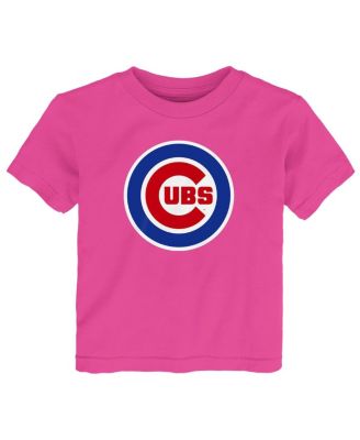 Outerstuff - Toddler Pink Chicago Cubs Primary Logo T-Shirt