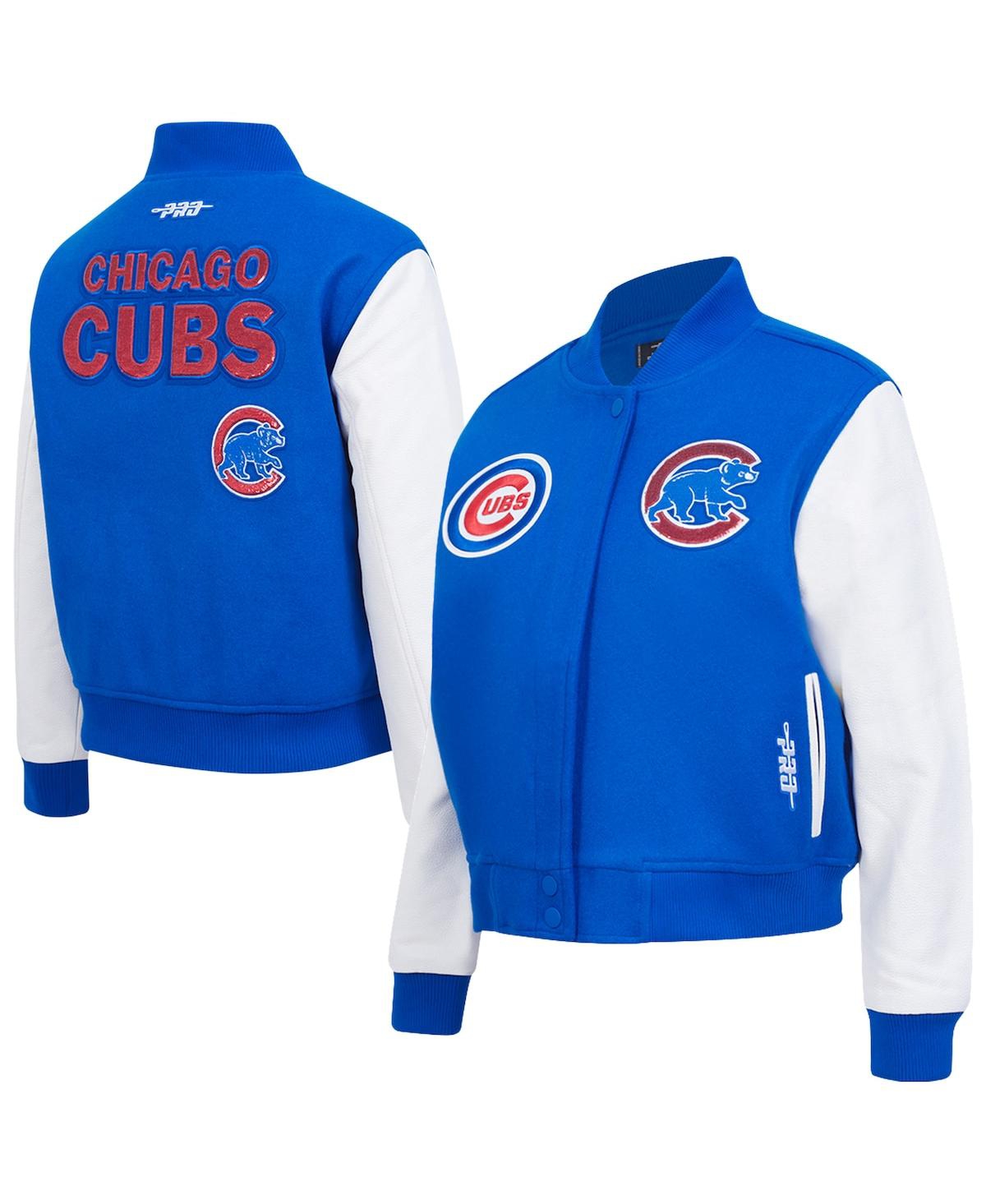 Women's Royal Chicago Cubs Game Day Classics Wool Full-Zip Varsity Jacket - Royal