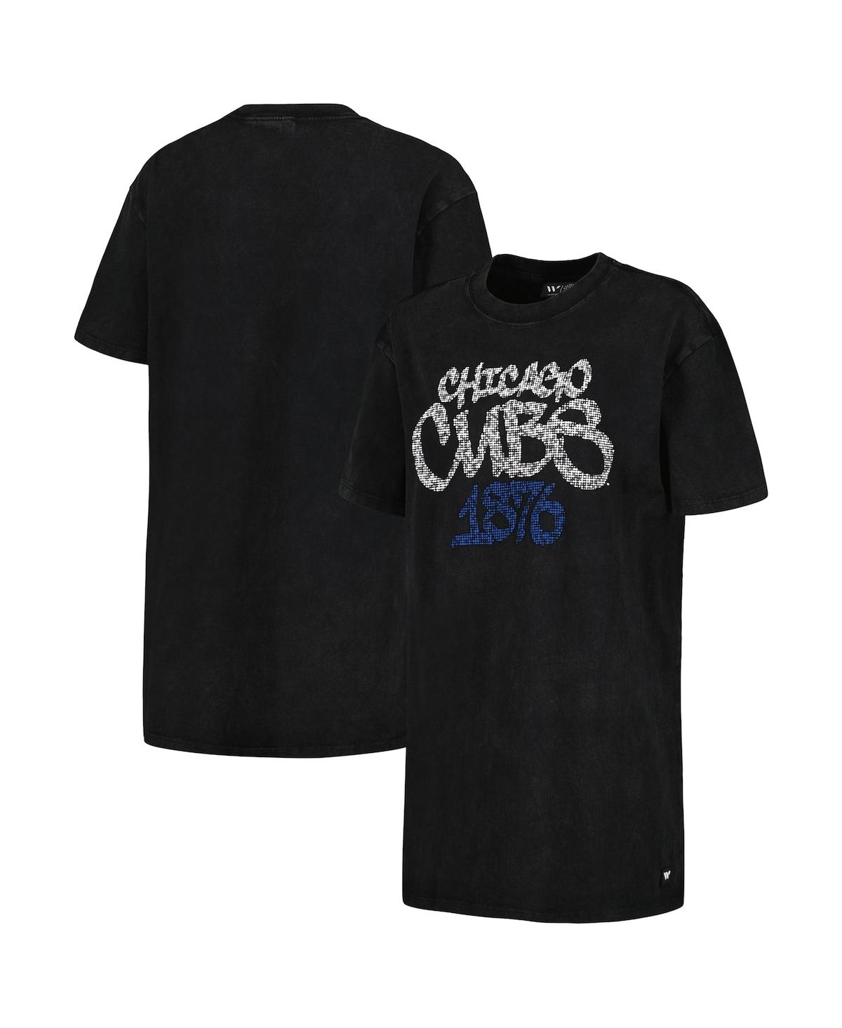 Women's Black Chicago Cubs T-Shirt Dress - Black