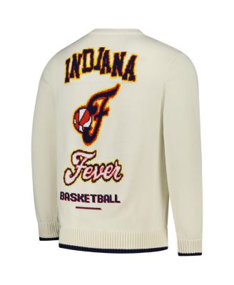 Men's and Women's Cream Indiana Fever Jacquard Pullover Sweater