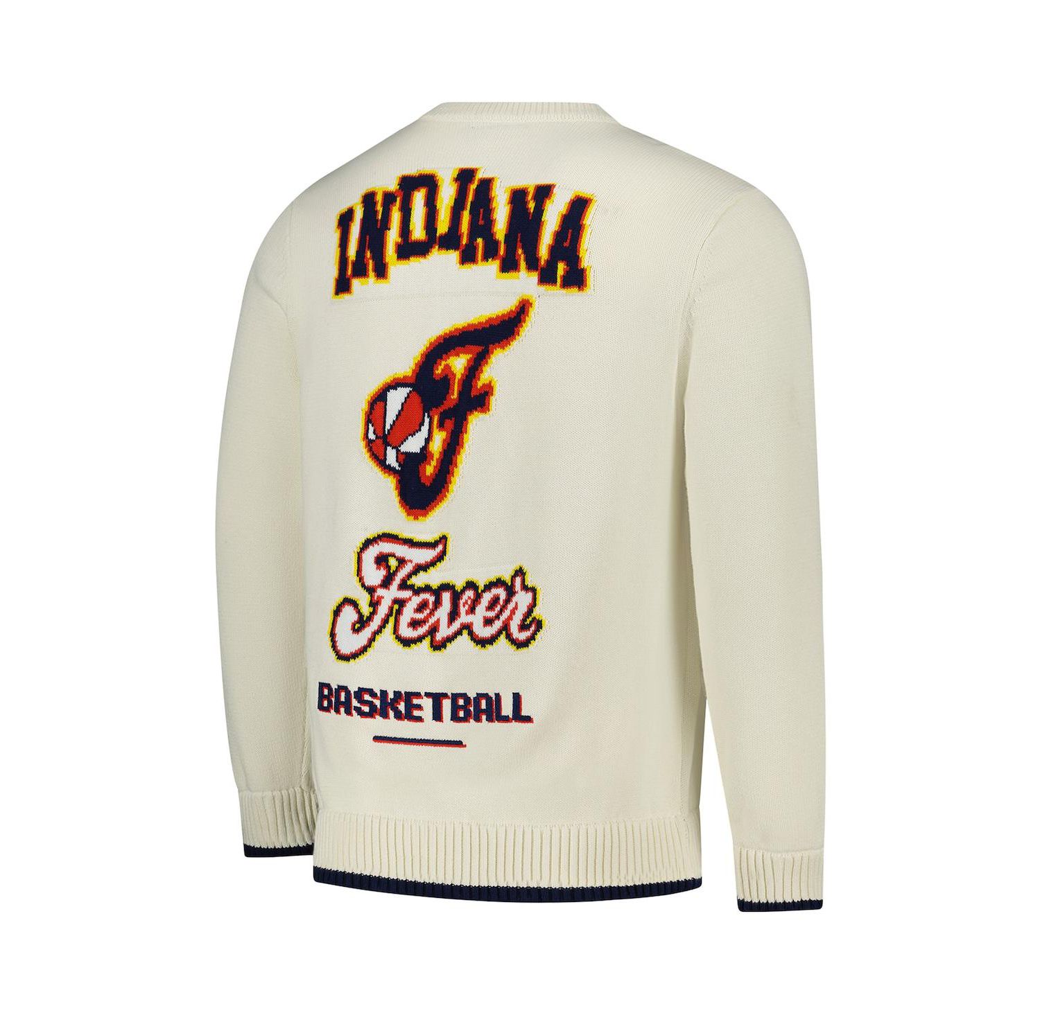 Men's and Women's Cream Indiana Fever Jacquard Pullover Sweater