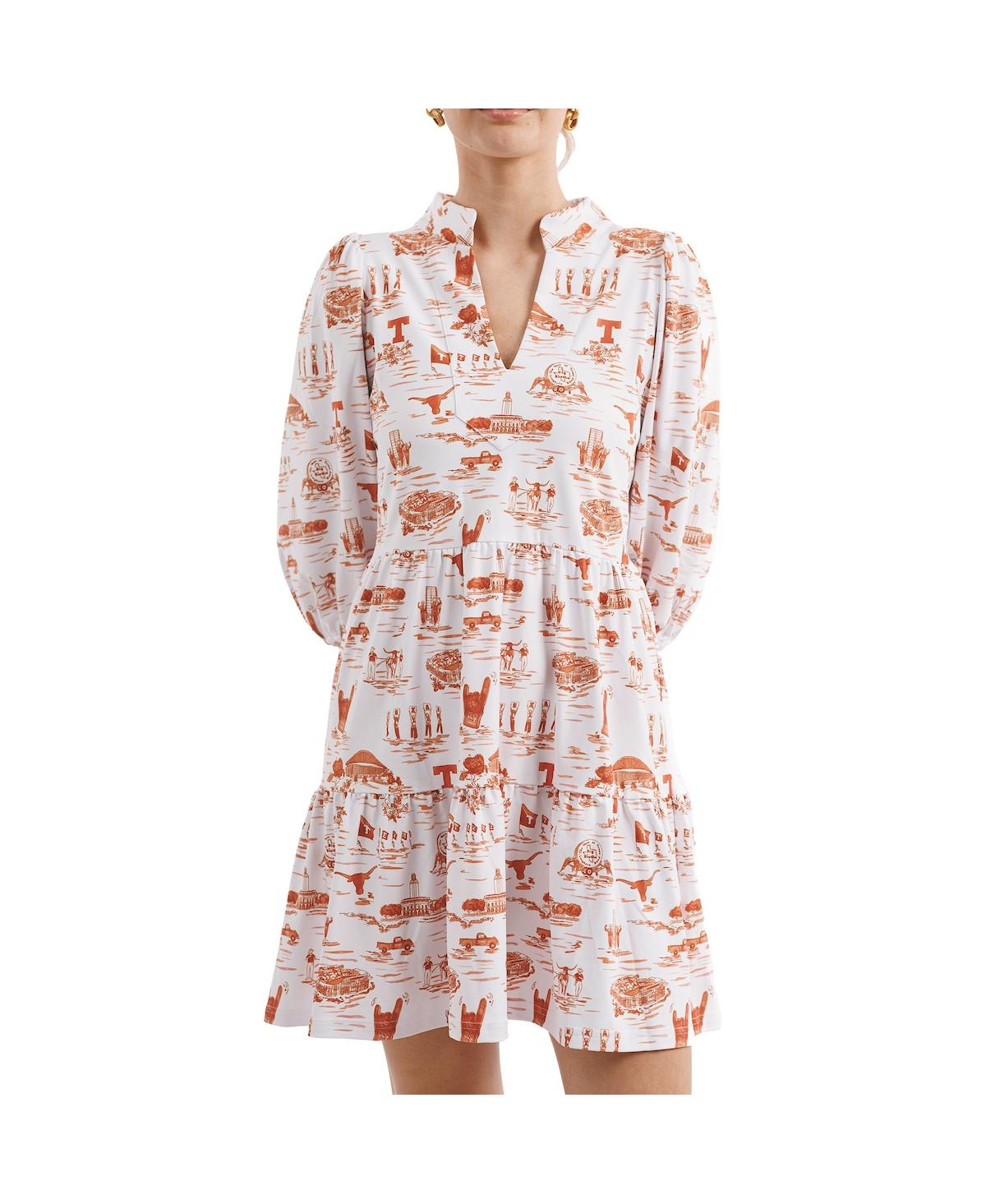 Women's Texas White/Burnt Orange Texas Longhorns Tailgate Collection Tory Dress - White, Burnt Orange