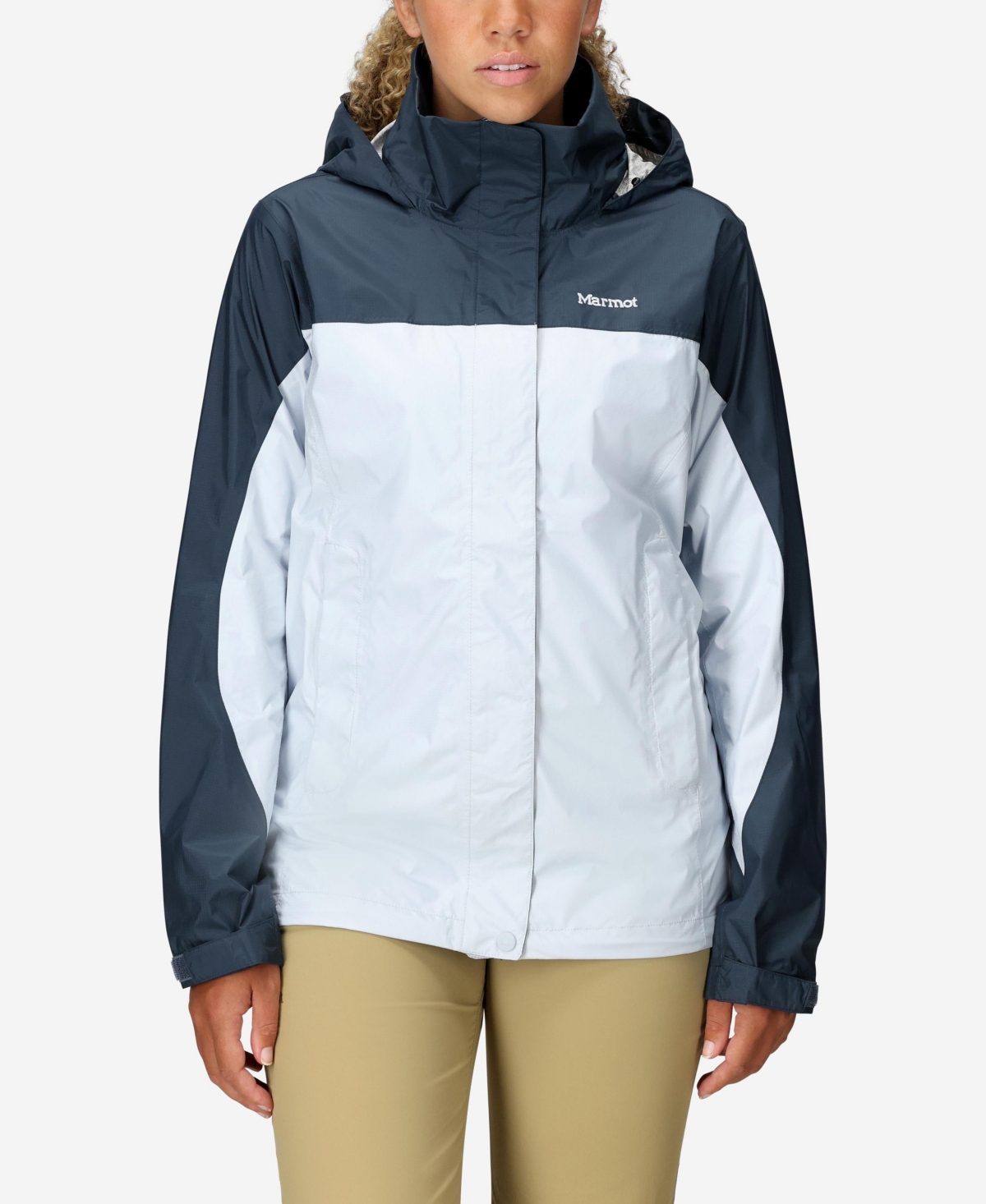 Women's PreCip Eco Hooded Collar Jackets - Rain Cloud Blue