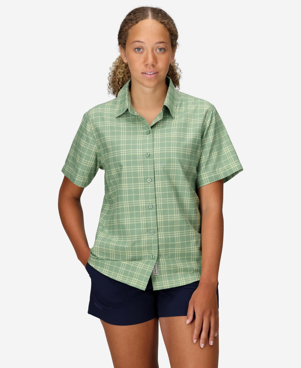 Women's Air Exchange Novelty Short Sleeve Camp Collar Shirt - Vapor Sunb