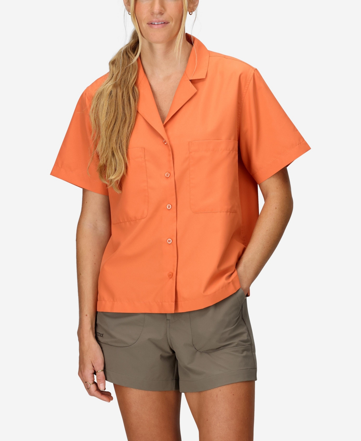 Women's Air Exchange Upf 40 Camp Short Sleeve Camp Collar Shirt - Vapor