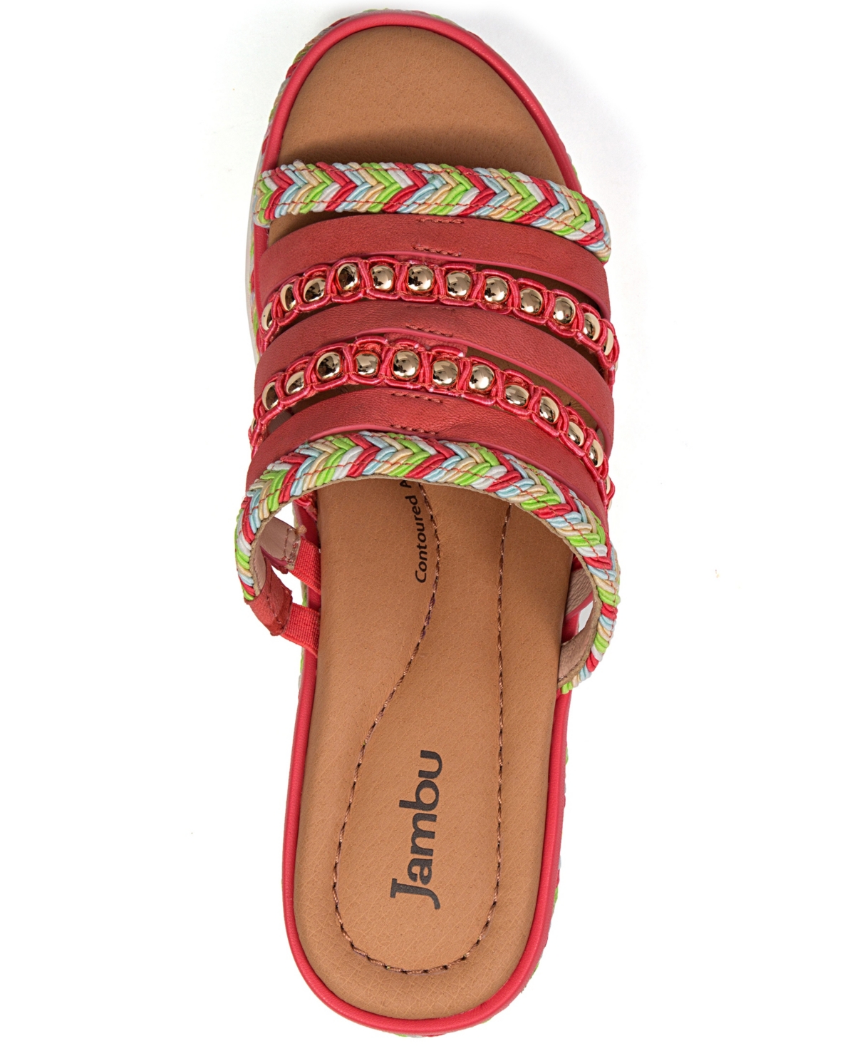 Jambu Dahlia Wedge Sandal In Coral Multi
