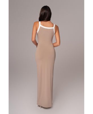 Plus Size White Francesca Contrast Maxi Dress