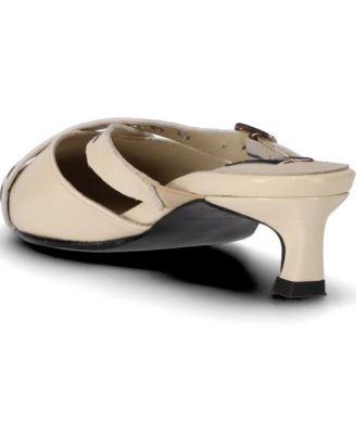 Zyra Onix Cream Leather Mules