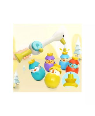 Toddler Egret Magnetic Fishing Game Bath Toy with Fishing Rod & Surprise Animal Eggs, Floating Water Toy Kids, Fun Hand-Eye Coordination Game for Bathtub & Pool Play