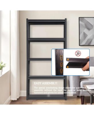 72"H  5 Tier Metal Shelves for Storage Garage Shelving 2000LBS Heavy Duty Storage Shelves Adjustable Garage Shelf Industrial Shelving Unit Storage Utility Rack,35.4"W15.7"D72"H,Black