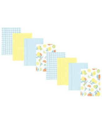 Hudson Baby Girls Gentle Cotton-Blend Flannel Burp Cloths Value Set - Citrus mint 8-pack 20$