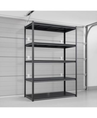72"H  5 Tier Metal Shelves for Storage Garage Shelving 2000LBS Heavy Duty Storage Shelves Adjustable Garage Shelf Industrial Shelving Unit Storage Utility Rack,47.2"W23.6"D72"H,Black