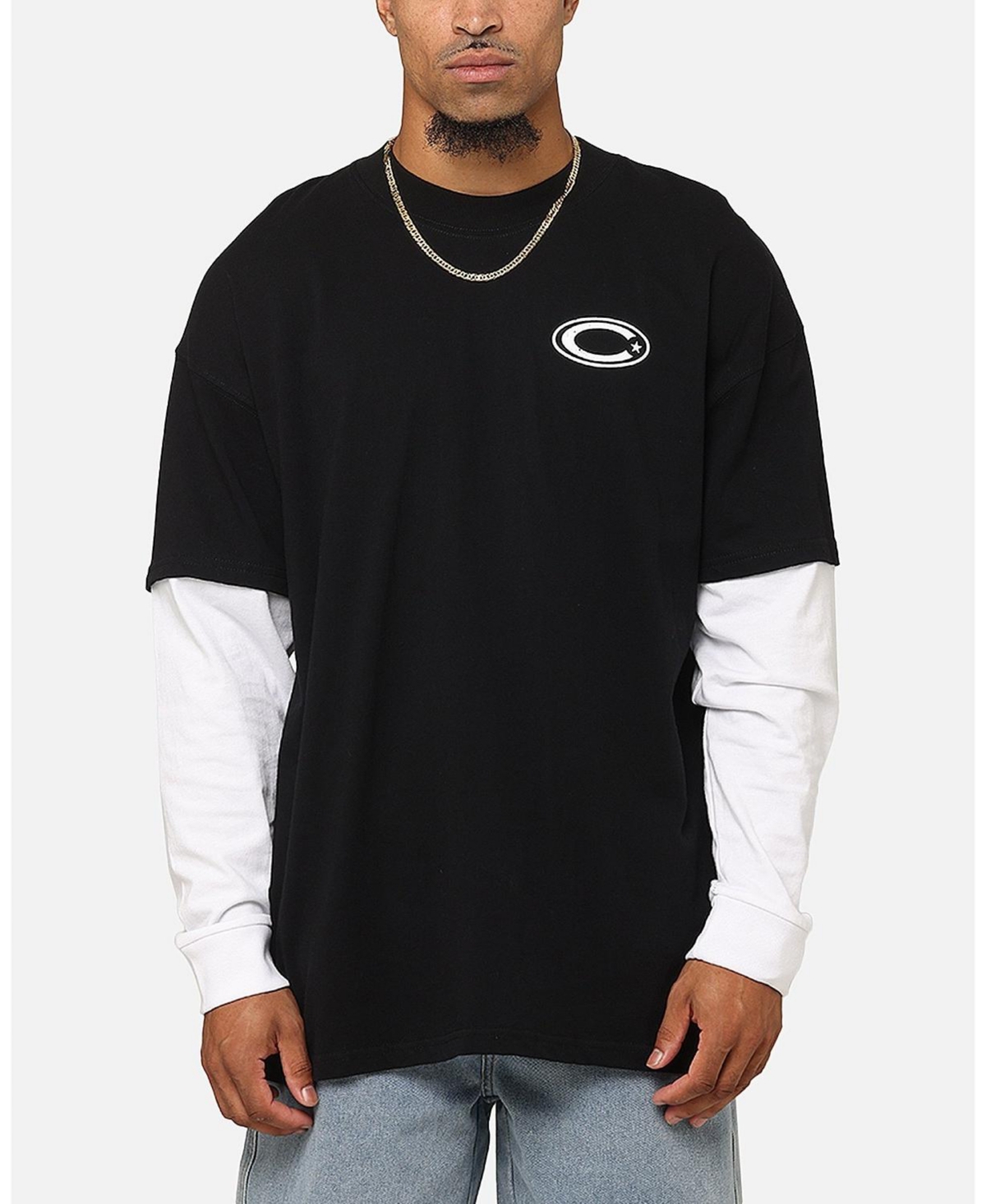Men's C-Star Long Sleeve T-Shirt - Black/white