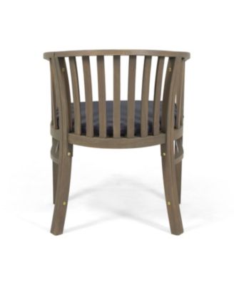 Streamdale Outdoor Wood Dining Chairs Cushions (2) Dark Grey