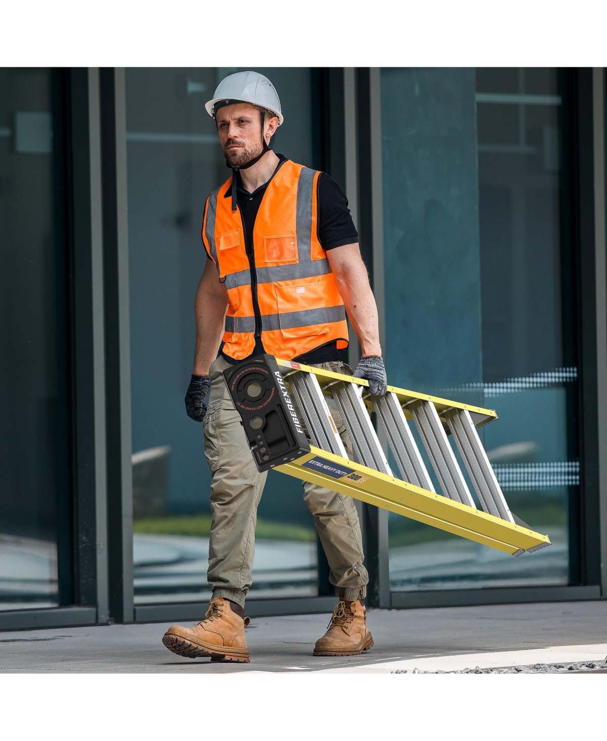 Fiberglass Step Ladder 6-Step 300LBS Yellow