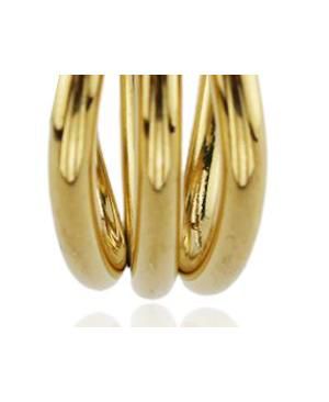 Triple Line Hoop Earring in Stainless Steel