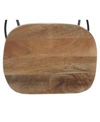 Industrial Barstool – Backless Mango Wood Seat with Metal Frame