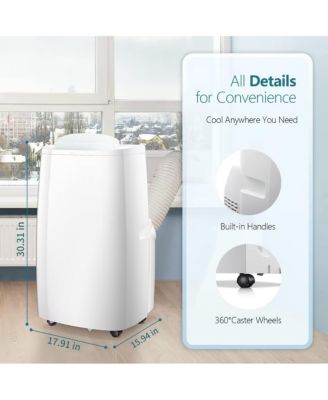 14,000 BTU Portable AC, 3-in-1 (Cooling/Dehumidifier/Fan), Remote, Quiet, Cools 700 sq.ft