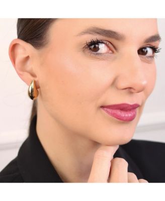 Chunky Plated Drop Stud Earrings Dupes Lightweight Teardrop Earrings Waterdrop