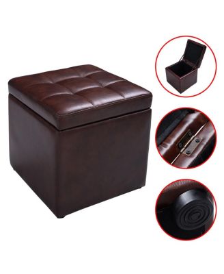 16 Inch Ottoman Pouffe Storage Box Lounge Seat Footstools
