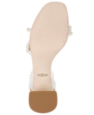 Women's Feisty Cultivated Pearl Detail Block Heel Evening Sandals