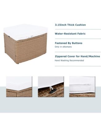 Streamdale 10-Pc Outdoor Rattan Sectional Sofa Set, White