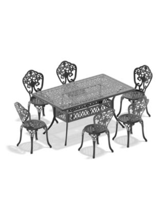 Streamdale 7-Piece Set Of All-Weather Cast Aluminum Dining Furniture Set With Black Frame
