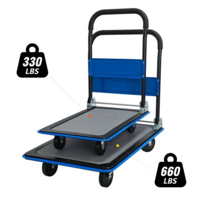 Foldable Platform Push Hand Truck Cart with 880 lbs Weight Capacity