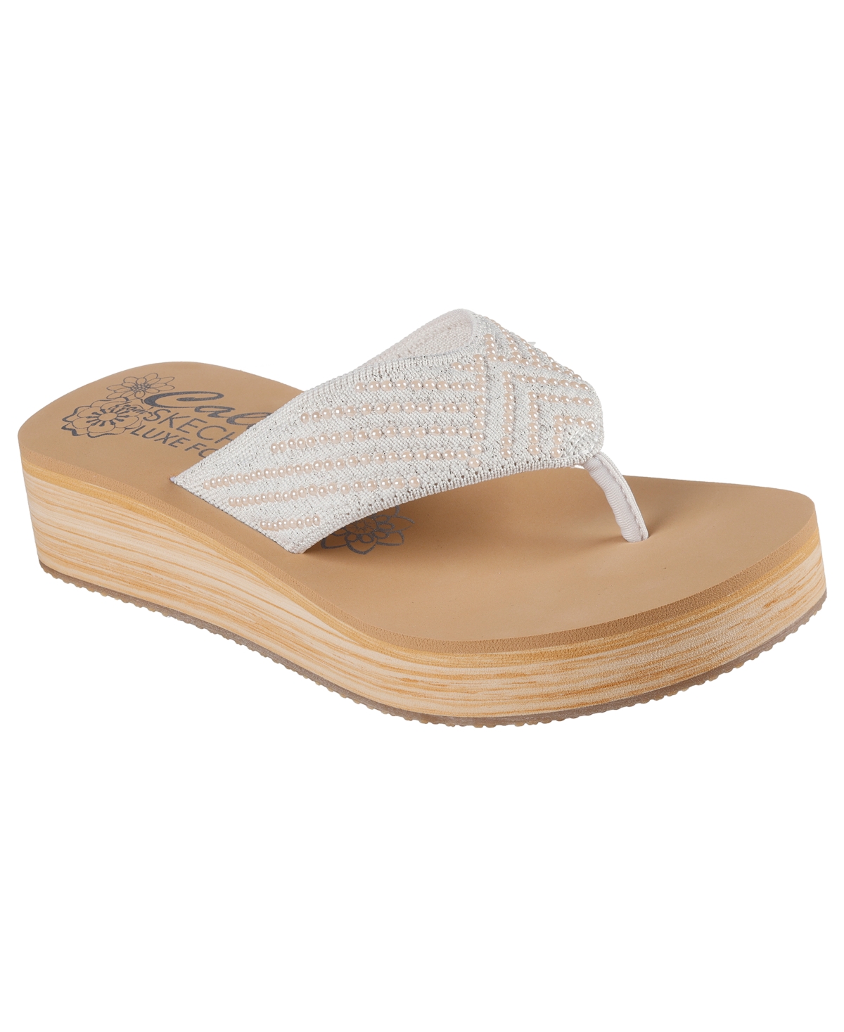 Women's Cali Summers Mid Flip-Flop Thong Sandals from Finish Line - Off White