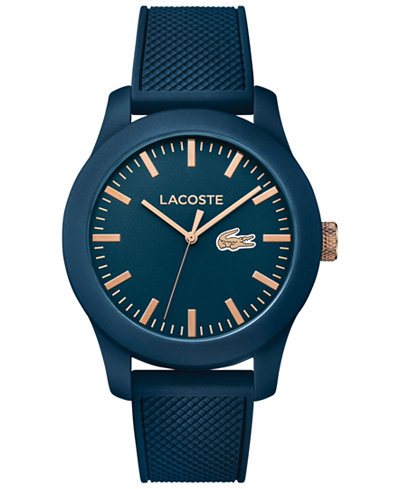 Lacoste Unisex 12.12 Blue Silicone Strap Watch 43mm 2010817