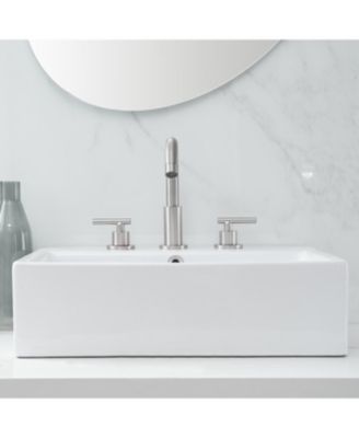 8 in. Widespread 2-Handle Mid-Arc Bathroom Faucet with Valve and cUPC Water Supply Lines in Brushed Gold