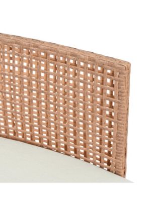 6-Piece Half Moon Patio Sofa Set, Wicker, Glass Tables, Cushions & Pillows