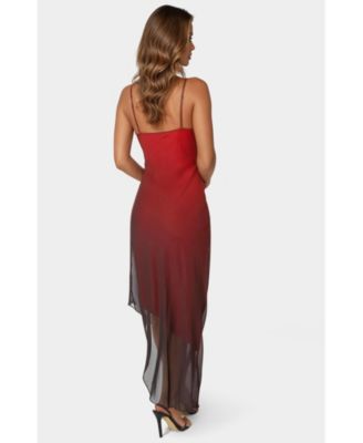 Women's Ombre Chiffon Cowl Dress
