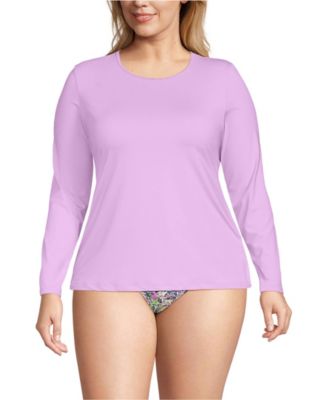 Plus Size SunShade UPF 50 Long Sleeve Rash Guard Swim Tee